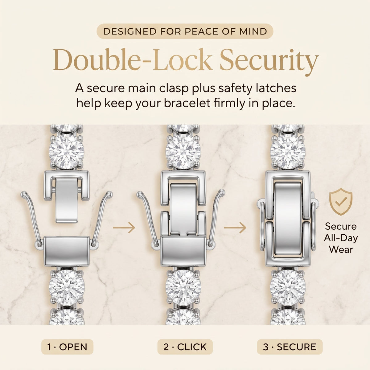 [new bracelet] Classic 4mm D-Color Moissanite Tennis Bracelet – 14K Gold Plated with Double Safety Clasp-Last Day Sale-90% OFF🔥