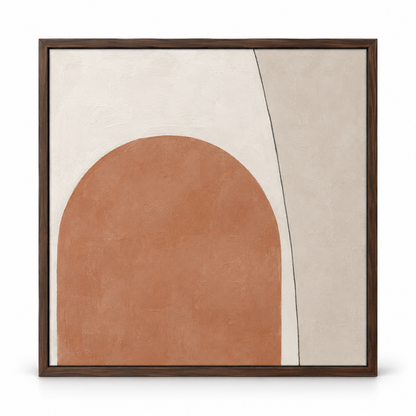 Blomarea Terracotta Arch Framed Wall Art – Warm Neutral Abstract Design