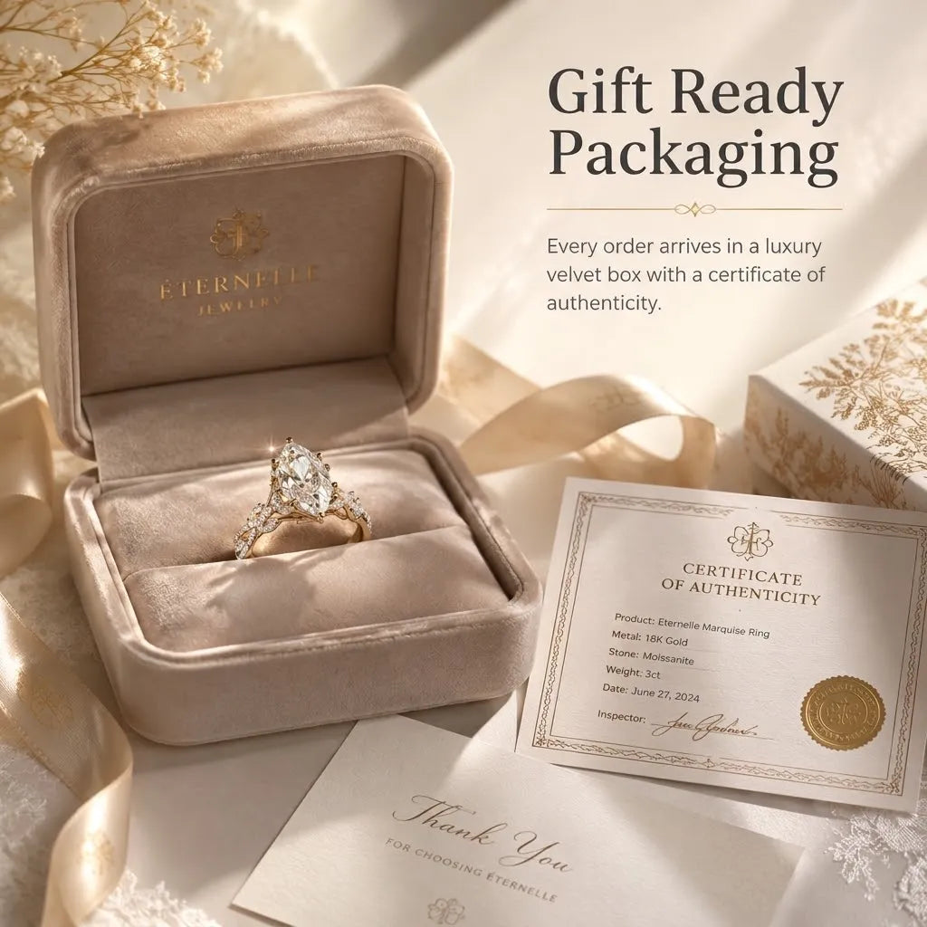 [90%] Marquise Lab-Grown Diamond Ring | Slimming Elegance Twisted Vine Ring in 18K Gold--Last Day Sale-90% OFF🔥