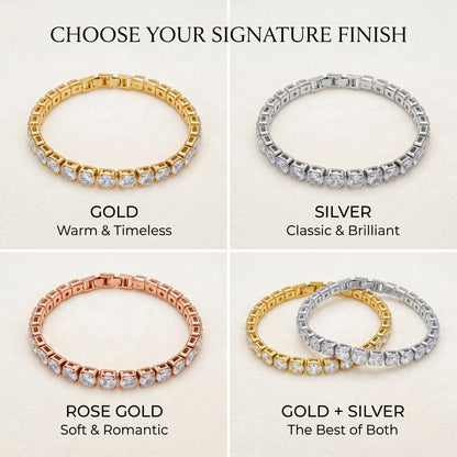 [Last day – 90% off!] Classic 4mm D-Color Moissanite Tennis Bracelet – 14K Gold Plated with Double Safety Clasp-Last Day Sale-90% OFF🔥