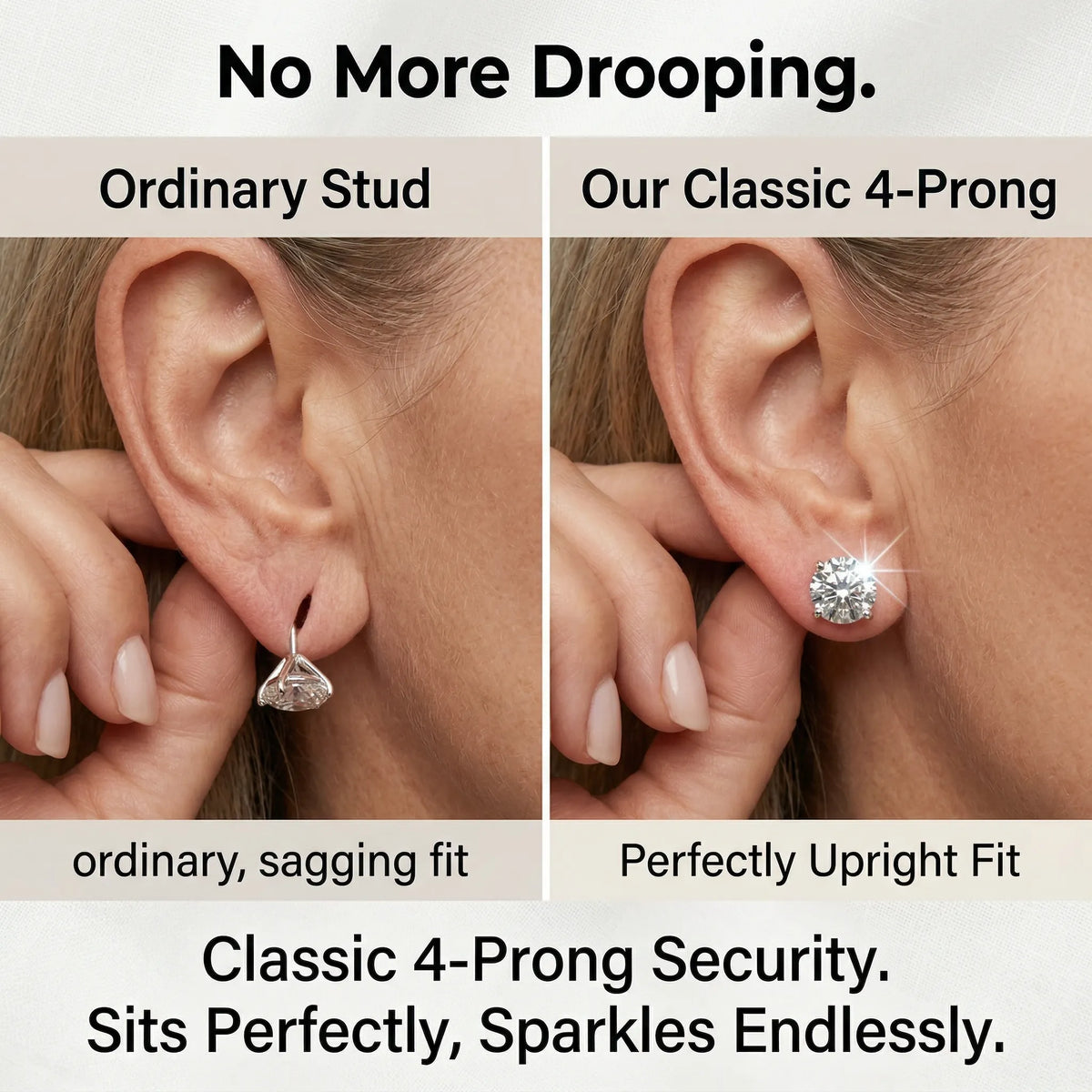 [90% off – today only!] 1-6.00 CTW Classic Round Lab-Created Diamond Stud Earrings - Secure 4-Prong & Hypoallergenic-Last Day Sale🔥90% OFF