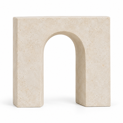 Blomarea Arch Form Sculpture – Cream Stone-Look Decorative Object