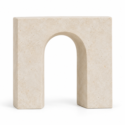 Blomarea Arch Form Sculpture – Cream Stone-Look Decorative Object