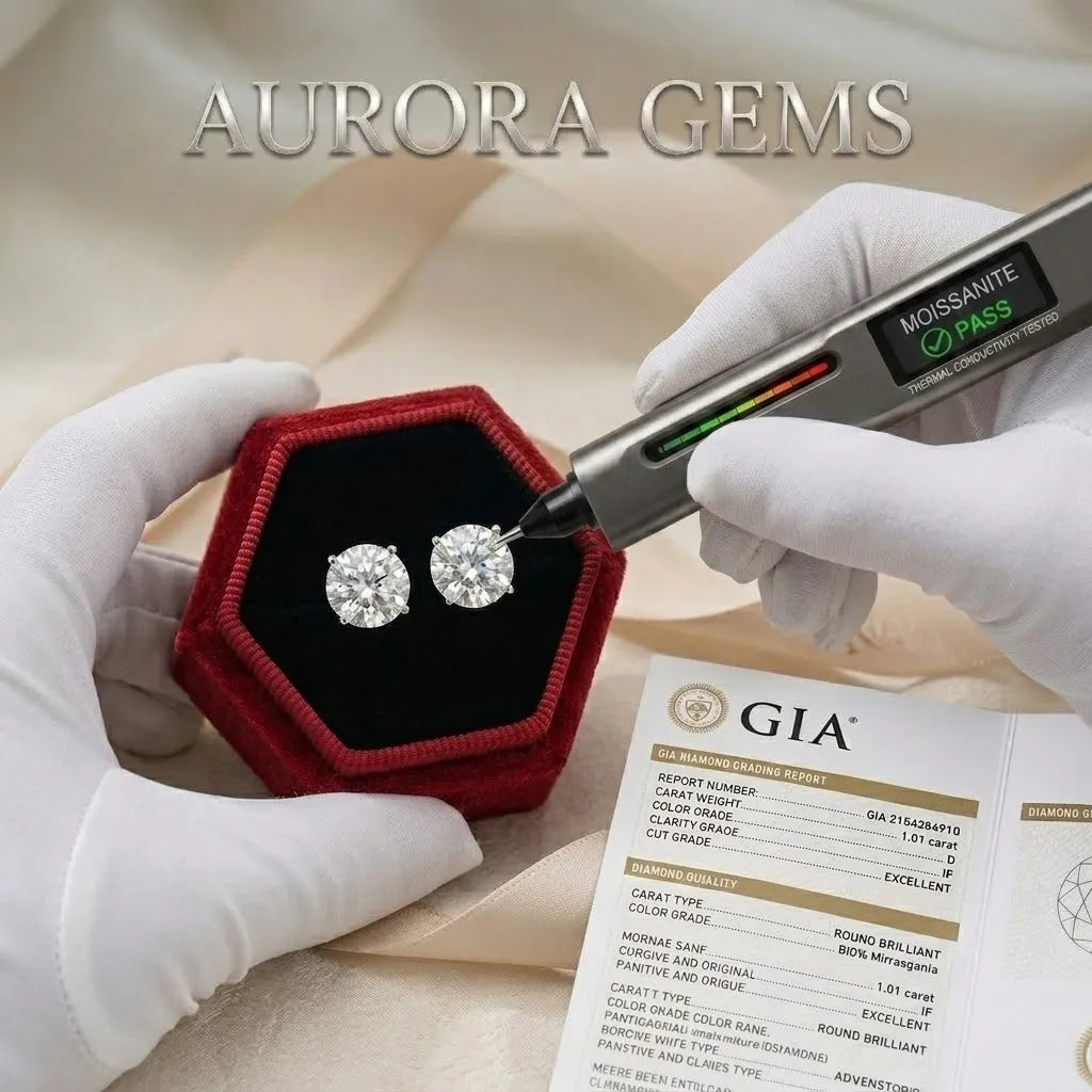 [90% off – today only!] 1-6.00 CTW Classic Round Lab-Created Diamond Stud Earrings - Secure 4-Prong & Hypoallergenic-Last Day Sale🔥90% OFF