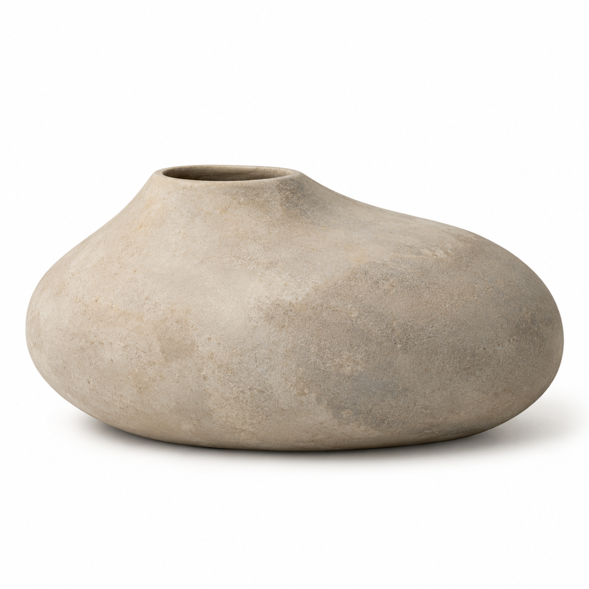 Blomarea Organic Pebble Vase – Beige Stone-Look Decorative Vessel