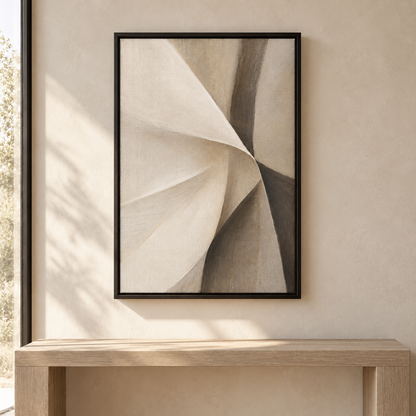 Blomarea Contemporary Neutral Abstract Framed Wall Art – Beige, Taupe &amp; Charcoal Design