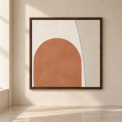 Blomarea Terracotta Arch Framed Wall Art – Warm Neutral Abstract Design