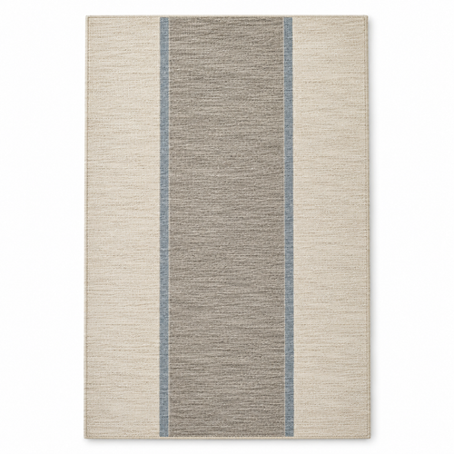 Blomarea Striped Neutral Area Rug – Beige, Grey &amp; Soft Blue Minimalist Floor Décor