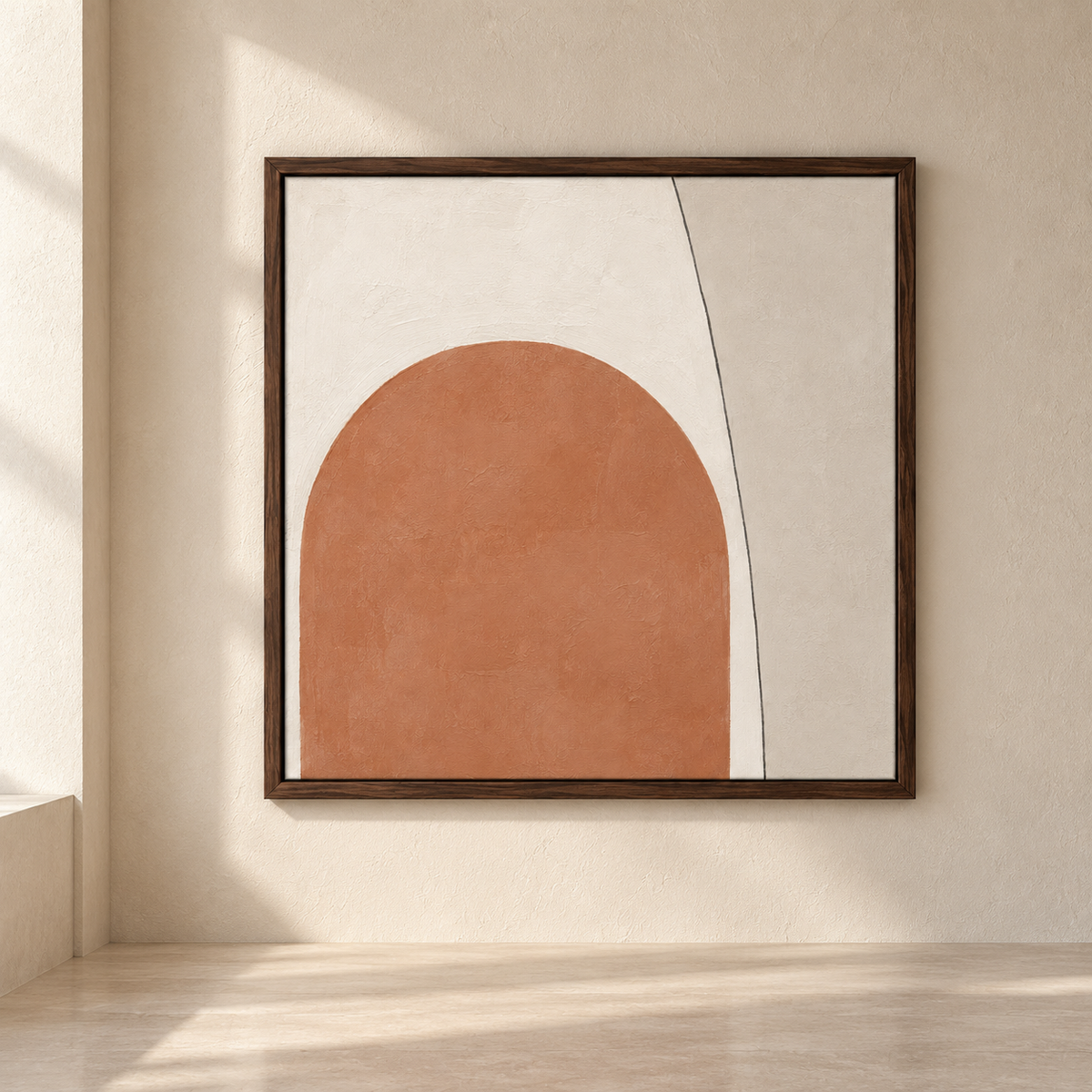 Blomarea Terracotta Arch Framed Wall Art – Warm Neutral Abstract Design