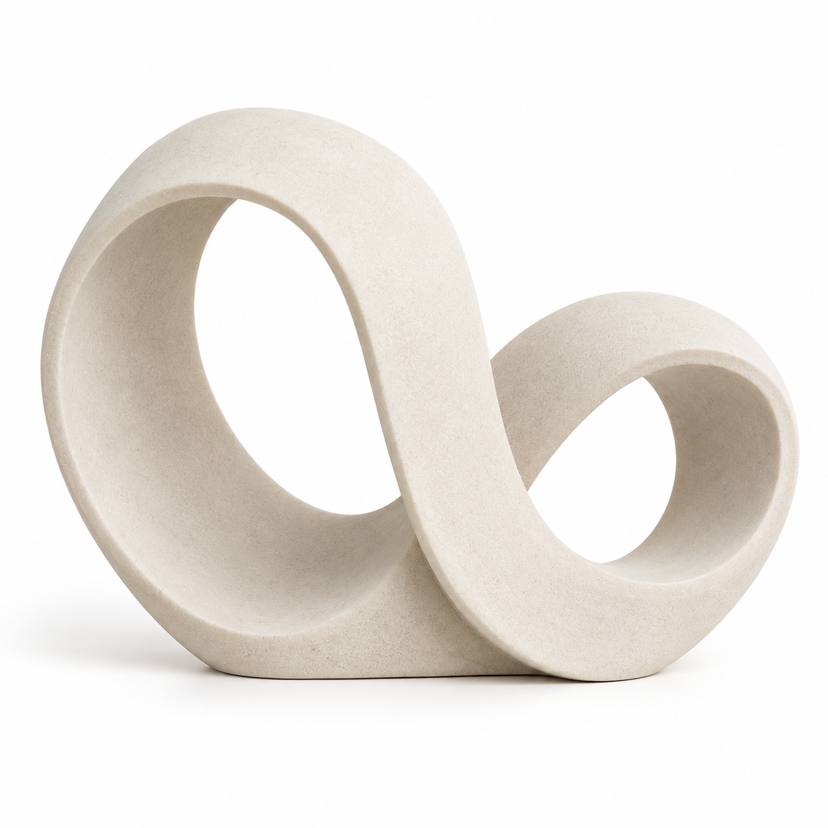 Blomarea Infinity Loop Sculpture – Cream Abstract Decorative Object