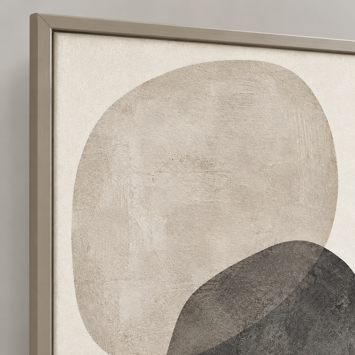 Blomarea Neutral Abstract Framed Wall Art – Organic Shape Design in Beige & Charcoal