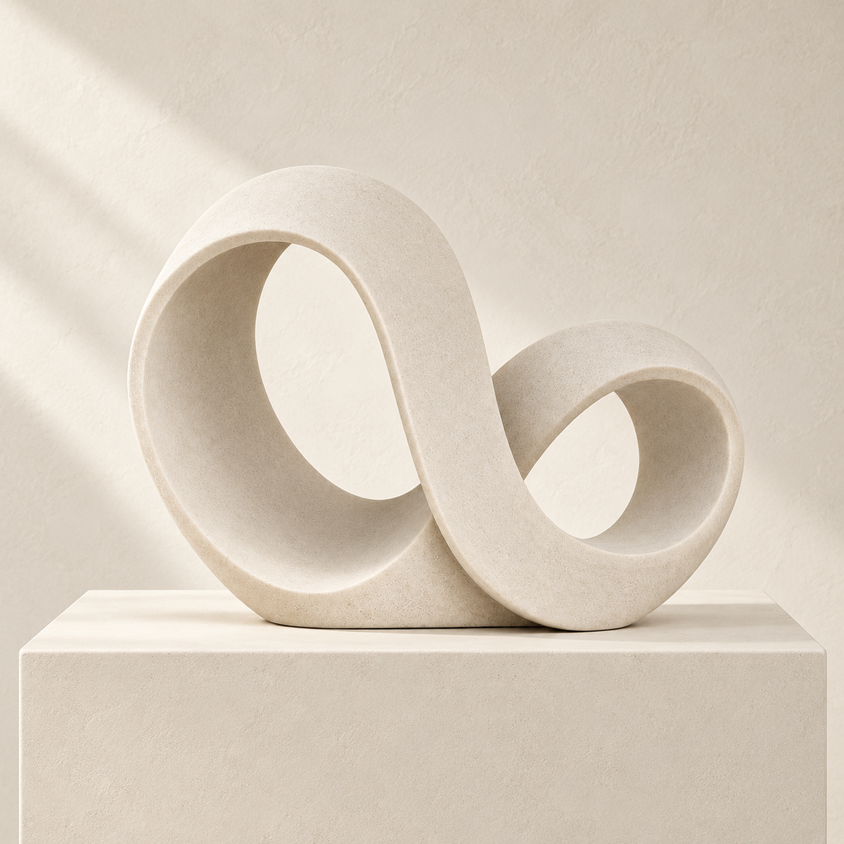 Blomarea Infinity Loop Sculpture – Cream Abstract Decorative Object