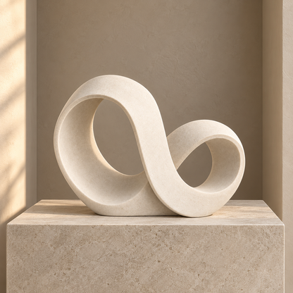 Blomarea Infinity Loop Sculpture – Cream Abstract Decorative Object