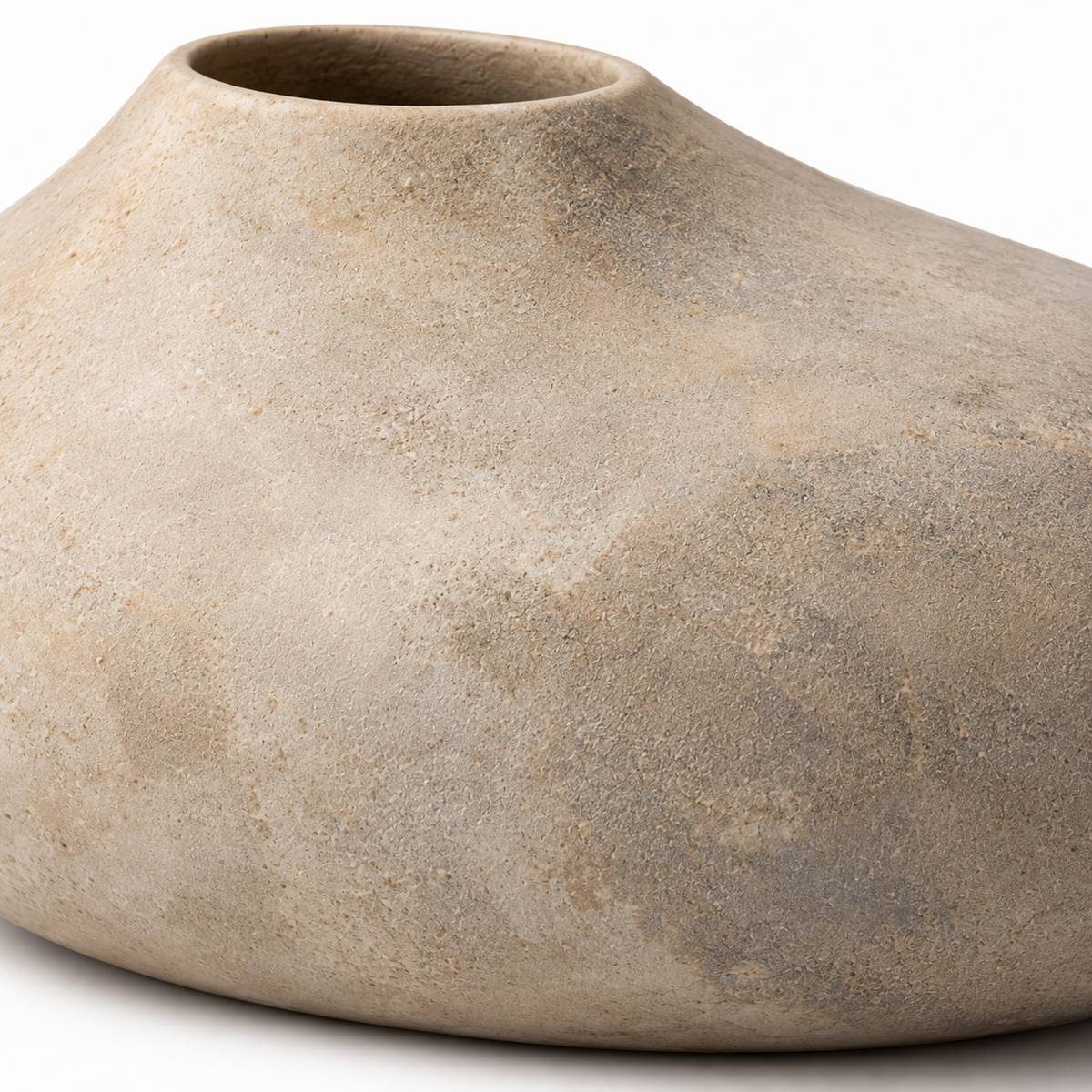 Blomarea Organic Pebble Vase – Beige Stone-Look Decorative Vessel