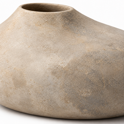 Blomarea Organic Pebble Vase – Beige Stone-Look Decorative Vessel