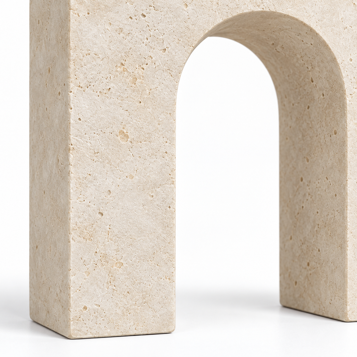 Blomarea Arch Form Sculpture – Cream Stone-Look Decorative Object