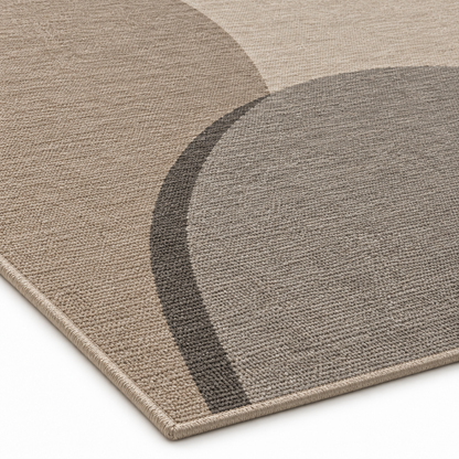 Blomarea Arch Form Area Rug – Beige, Taupe & Charcoal Abstract Floor Décor