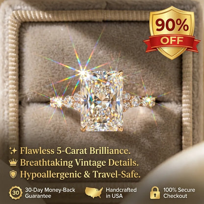A Little Sparkle For Yourself: 1-5-Carat Flawless Radiant Cut Moissanite Ring (Hidden Halo, VVS1)-e??? EARLY CHRISTMAS SALE a?? 90% OFF