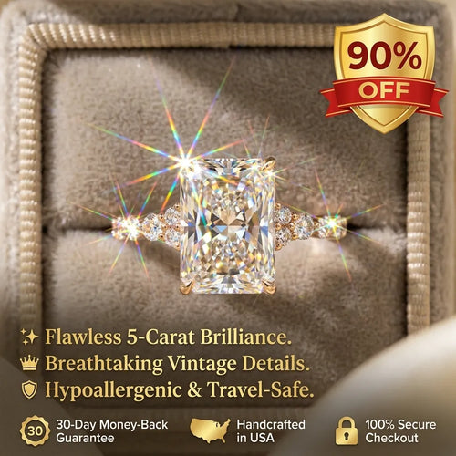 A Little Sparkle For Yourself: 1-5-Carat Flawless Radiant Cut Moissanite Ring (Hidden Halo, VVS1)-e??? EARLY CHRISTMAS SALE a?? 90% OFF