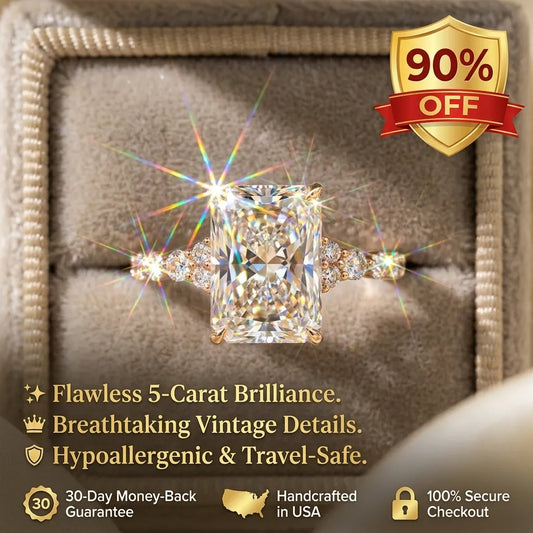 A Little Sparkle For Yourself: 1-5-Carat Flawless Radiant Cut Moissanite Ring (Hidden Halo, VVS1)-e??? EARLY CHRISTMAS SALE a?? 90% OFF