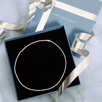 Unflippable Tennis Necklace in Yellow Gold