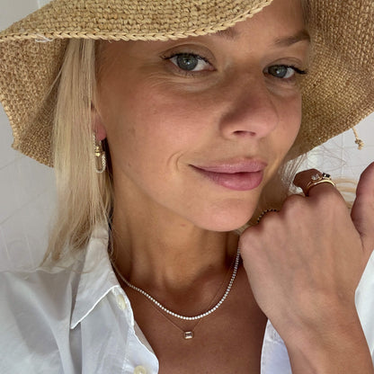 Unflippable Tennis Necklace in Yellow Gold