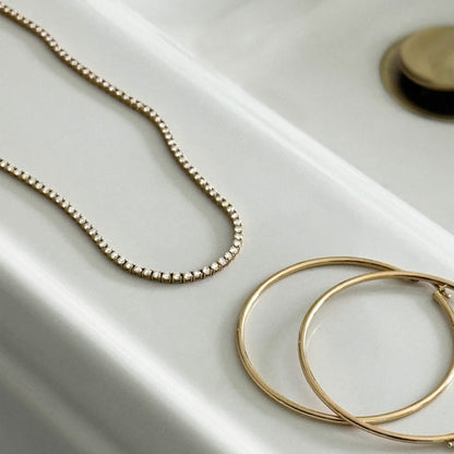 Unflippable Tennis Necklace in Yellow Gold