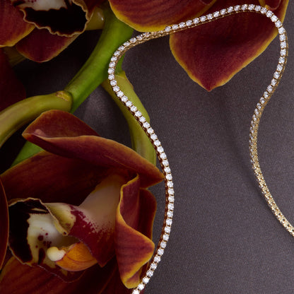 Unflippable Tennis Necklace in Yellow Gold