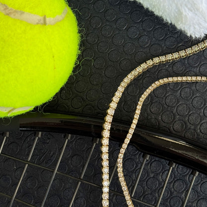 Unflippable Tennis Necklace in Yellow Gold