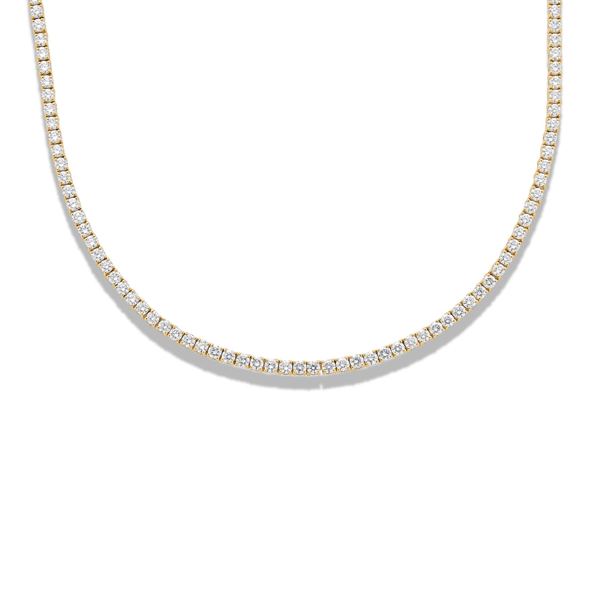 Unflippable Tennis Necklace in Yellow Gold