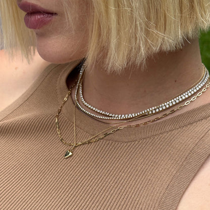 Unflippable Tennis Necklace in Yellow Gold
