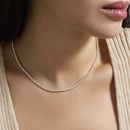 Unflippable Tennis Necklace in Yellow Gold