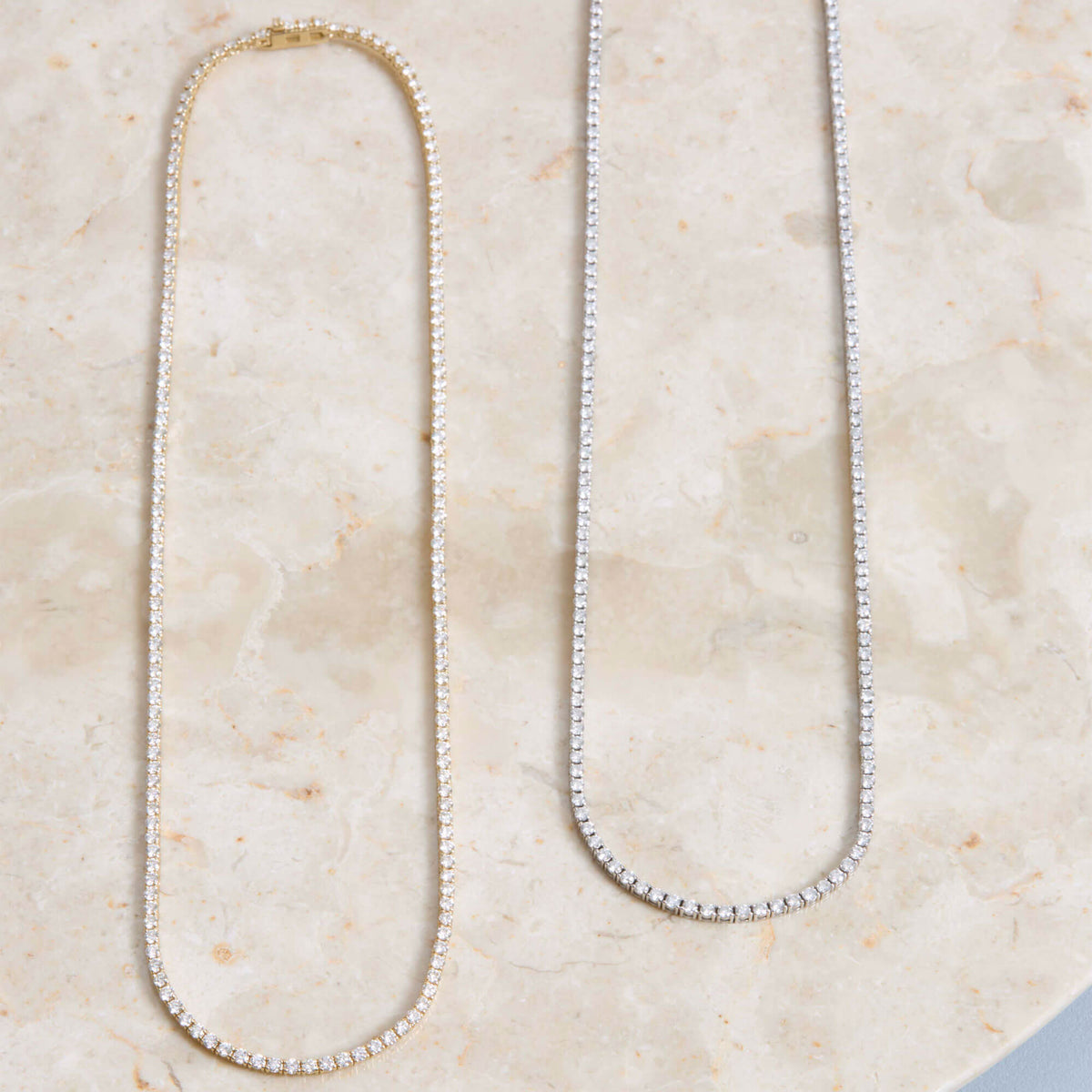 Unflippable Tennis Necklace in Yellow Gold