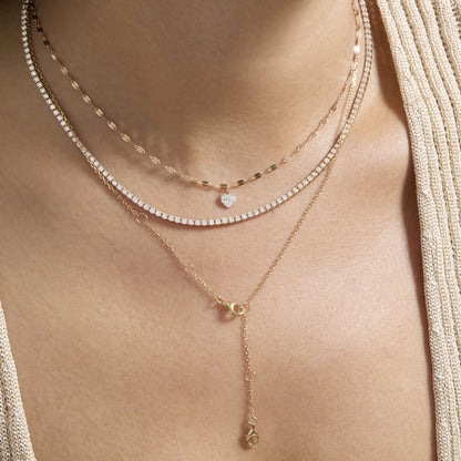 Unflippable Tennis Necklace in Yellow Gold
