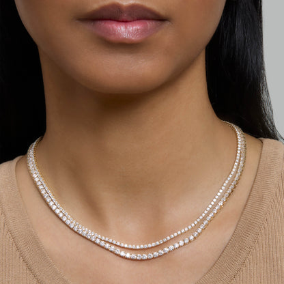 Unflippable Tennis Necklace in Yellow Gold