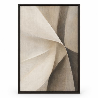 Blomarea Contemporary Neutral Abstract Framed Wall Art – Beige, Taupe &amp; Charcoal Design