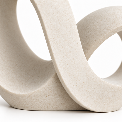 Blomarea Infinity Loop Sculpture – Cream Abstract Decorative Object
