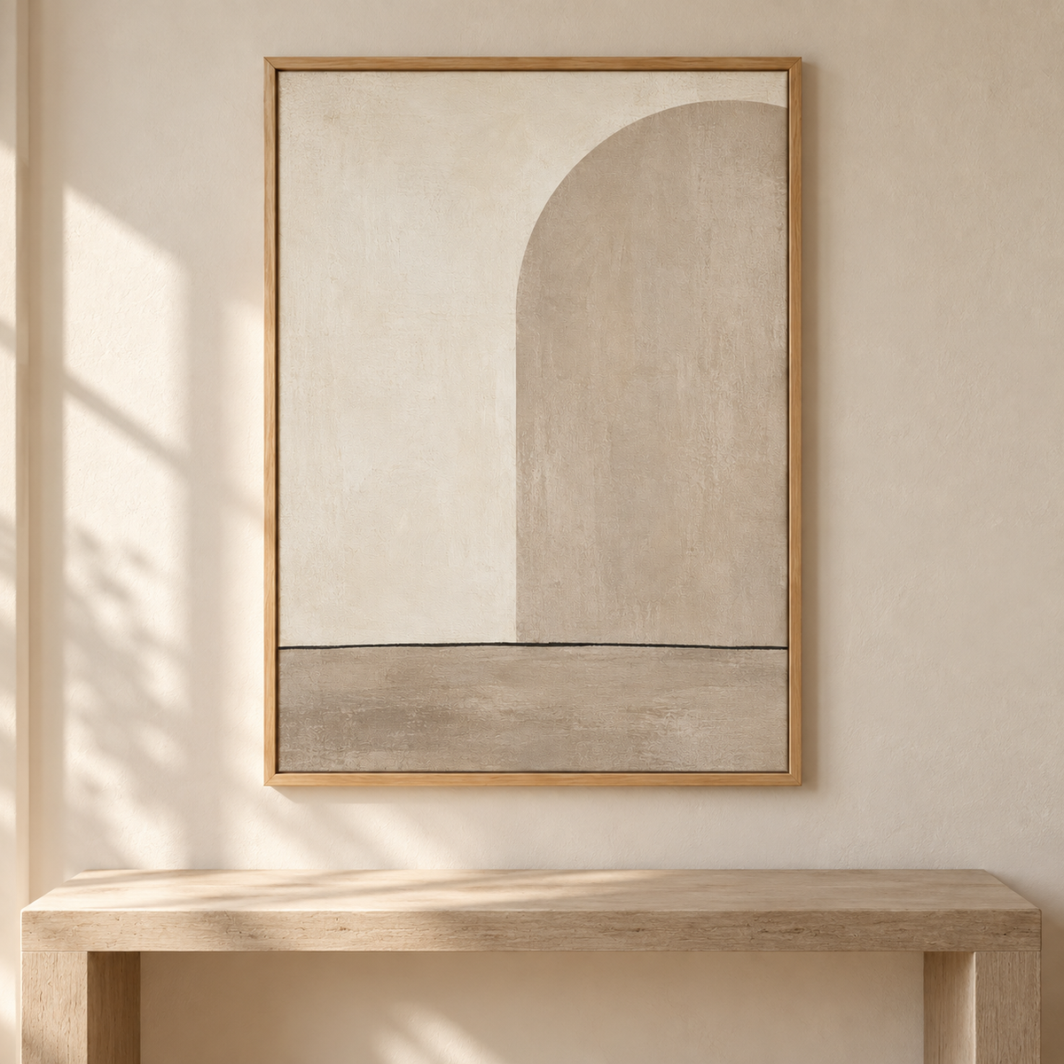 Blomarea Minimalist Neutral Arch Framed Wall Art – Beige & Cream Abstract Décor