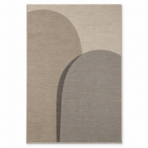 Blomarea Arch Form Area Rug – Beige, Taupe & Charcoal Abstract Floor Décor