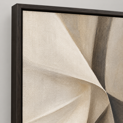 Blomarea Contemporary Neutral Abstract Framed Wall Art – Beige, Taupe &amp; Charcoal Design