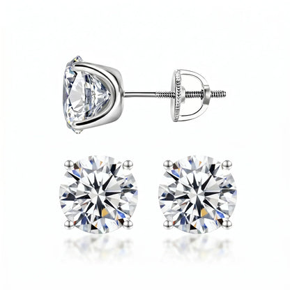 [new earrings] 1-6.00 CTW Classic Round Lab-Created Diamond Stud Earrings - Secure 4-Prong & Hypoallergenic-Last Day Sale🔥90% OFF