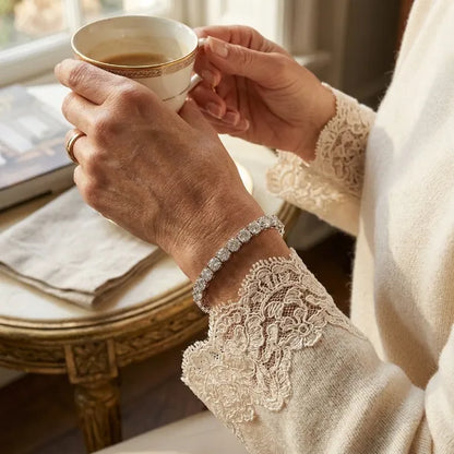 [new bracelet] Classic 4mm D-Color Moissanite Tennis Bracelet – 14K Gold Plated with Double Safety Clasp-Last Day Sale-90% OFF🔥