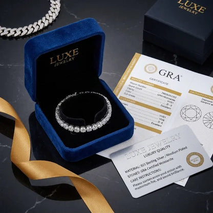 [Last day – 90% off!] Classic 4mm D-Color Moissanite Tennis Bracelet – 14K Gold Plated with Double Safety Clasp-Last Day Sale-90% OFF🔥