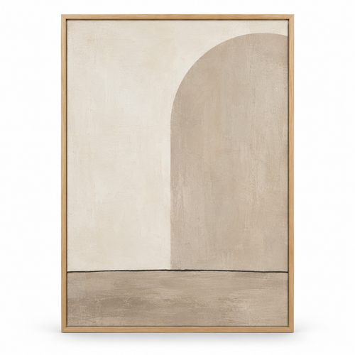 Blomarea Minimalist Neutral Arch Framed Wall Art – Beige & Cream Abstract Décor