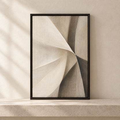Blomarea Contemporary Neutral Abstract Framed Wall Art – Beige, Taupe &amp; Charcoal Design