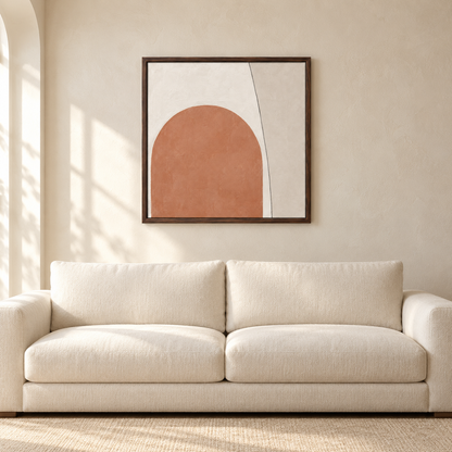 Blomarea Terracotta Arch Framed Wall Art – Warm Neutral Abstract Design