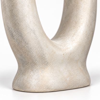 Blomarea Sculptural Oval Loop Décor – Cream Abstract Decorative Object