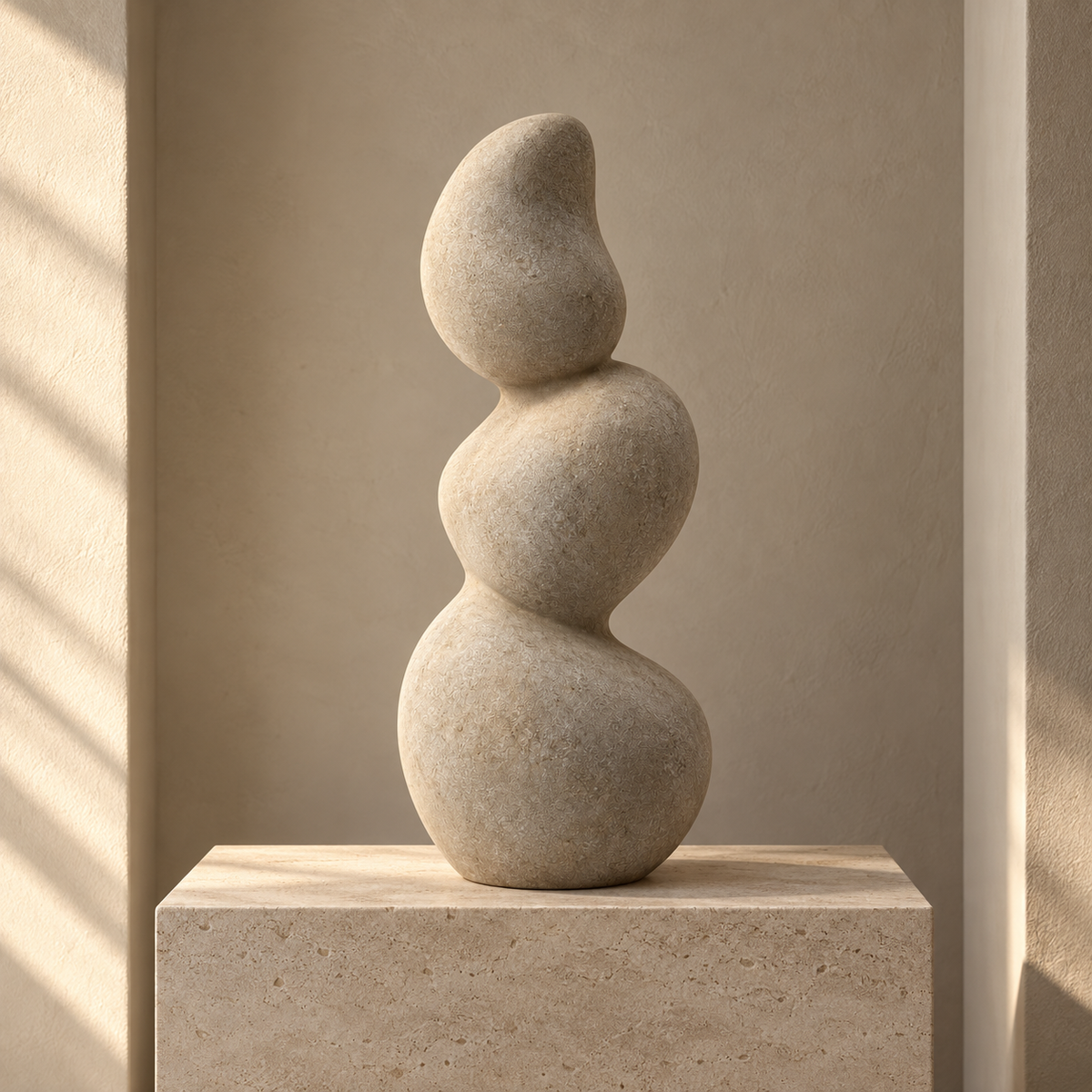 Blomarea Organic Balance Sculpture – Beige Abstract Decorative Object